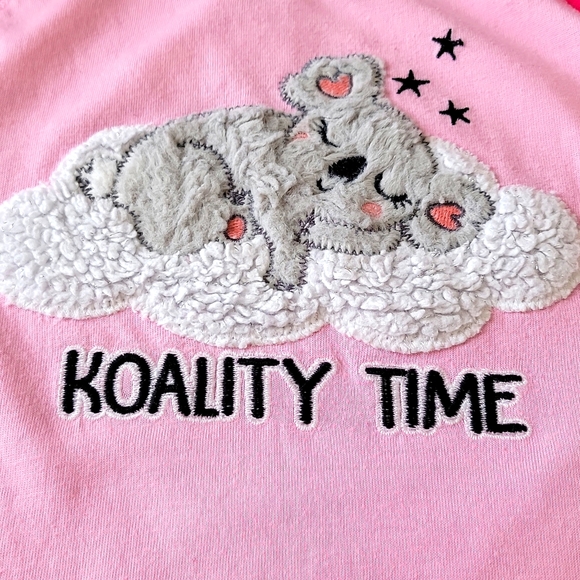 Wonder Nation Koala Bear Pajama Long Sleeve Top Faux Fur Pink 6  6X - Picture 4 of 6